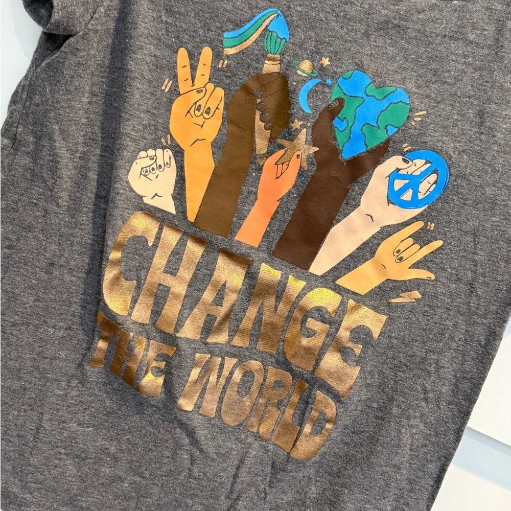 Old Navy Kids' Gray Change the World Tee